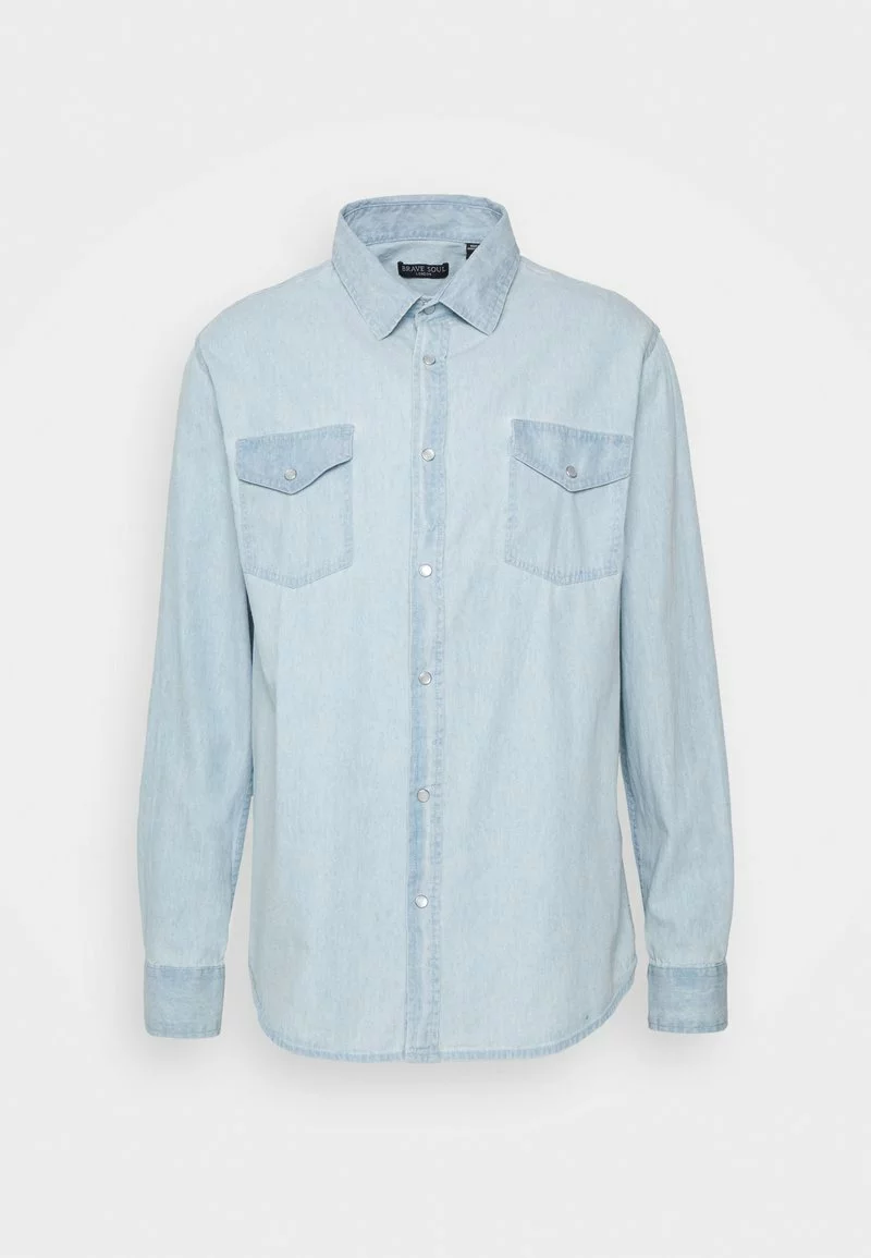 Brave Soul GIDDENS - Camisa - Light Blue Denim, Hombre 1 Brave Soul GIDDENS - Camisa - Light Blue Denim, Hombre