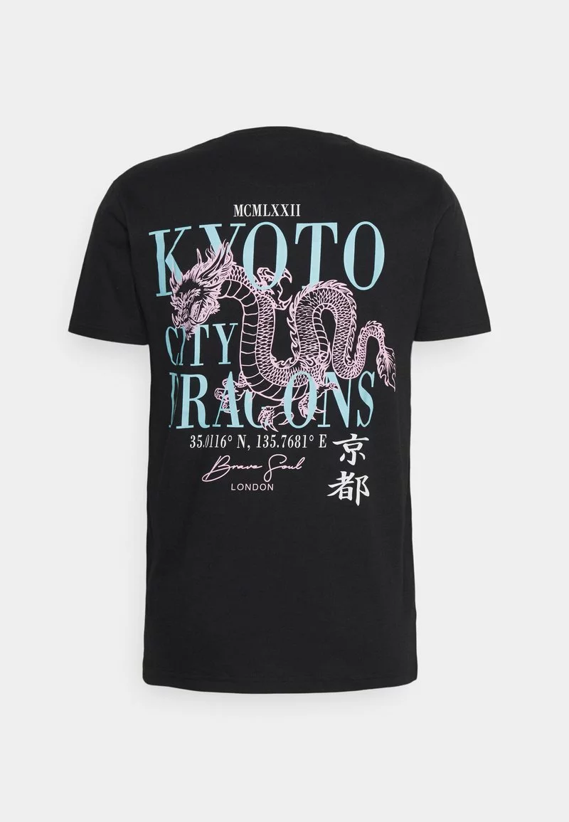 Brave Soul GION - Camiseta Estampada - Jet Black, Hombre 2 Brave Soul GION - Camiseta Estampada - Jet Black, Hombre - Imagen 2