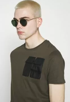 Brave Soul ANTARES - Camiseta Estampada - Khaki, Hombre -Brave Soul Ventas 525103fd84a64c82a0f4ab51d4b5ee23