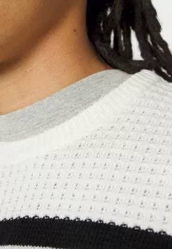 Brave Soul SPENCE - Jersey De Punto - Optic White/jet Black/grey, Hombre -Brave Soul Ventas 55ba3a79a6bf41778fb8a77e1d17eb29