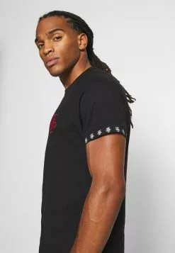 Brave Soul Camiseta Estampada - Jet Black/ Red, Hombre -Brave Soul Ventas 589e083760314e53a45bd177cb285c7e