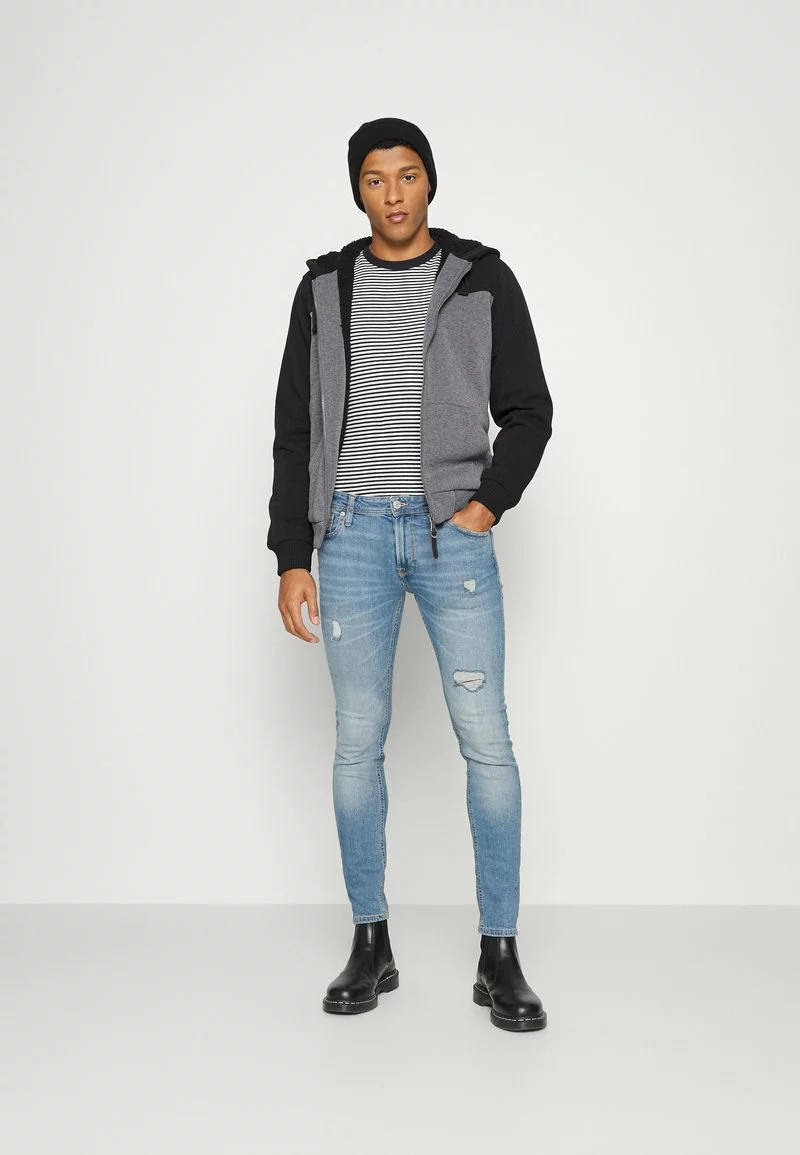 Brave Soul NEBULAC - Sudadera Con Cremallera - Charcoal Marl/black, Hombre 2 Brave Soul NEBULAC - Sudadera Con Cremallera - Charcoal Marl/black, Hombre - Imagen 2