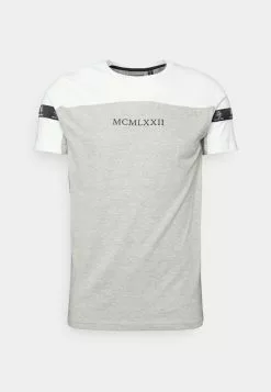 Brave Soul Camiseta Básica - White/grey Marl, Hombre