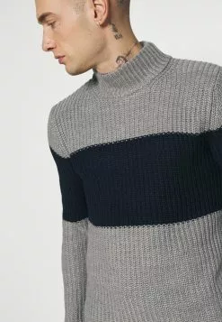 Brave Soul REINOLD - Jersey De Punto - Silver Grey Marl/ French Navy, Hombre -Brave Soul Ventas 5b4745b1036b4763bd3f0ad5572d678d