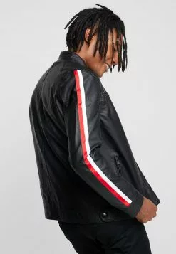 Brave Soul JONESTAPE - Chaqueta De Cuero Sintético - Black, Hombre -Brave Soul Ventas 5bfaed8a9eb943369a4c8bc53ae16240