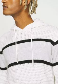 Brave Soul SCHOLES - Jersey De Punto - Optic White/ Jet Black/ Light Grey, Hombre -Brave Soul Ventas 5e44e13019be4e1e9984a37c699a18b9