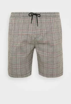 Brave Soul COLTON - Shorts - Black/white/light Brown, Hombre