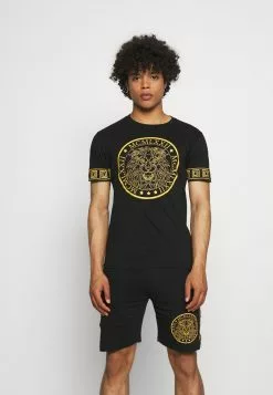 Brave Soul LION SET - Shorts - Black, Hombre