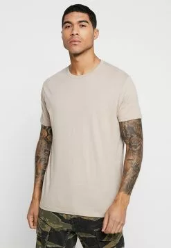 Brave Soul HARRISB 5 PACK - Camiseta Básica - White/khaki/lt Grey Marl/stone/baby Blue, Hombre