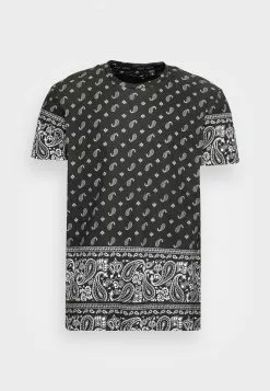 Brave Soul BASLEC - Camiseta Estampada - Jet Black/optic White, Hombre -Brave Soul Ventas 66d88a6d5b3149d8a92c323ae96b3e7d