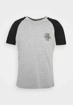 Brave Soul Camiseta Estampada - Light Grey Marl/ Black, Hombre -Brave Soul Ventas 67af4bd4e9174818b13ea443f8b750d1