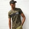 Brave Soul YOSHI - Camiseta Estampada - Khaki Camo/jet Black/optic White, Hombre