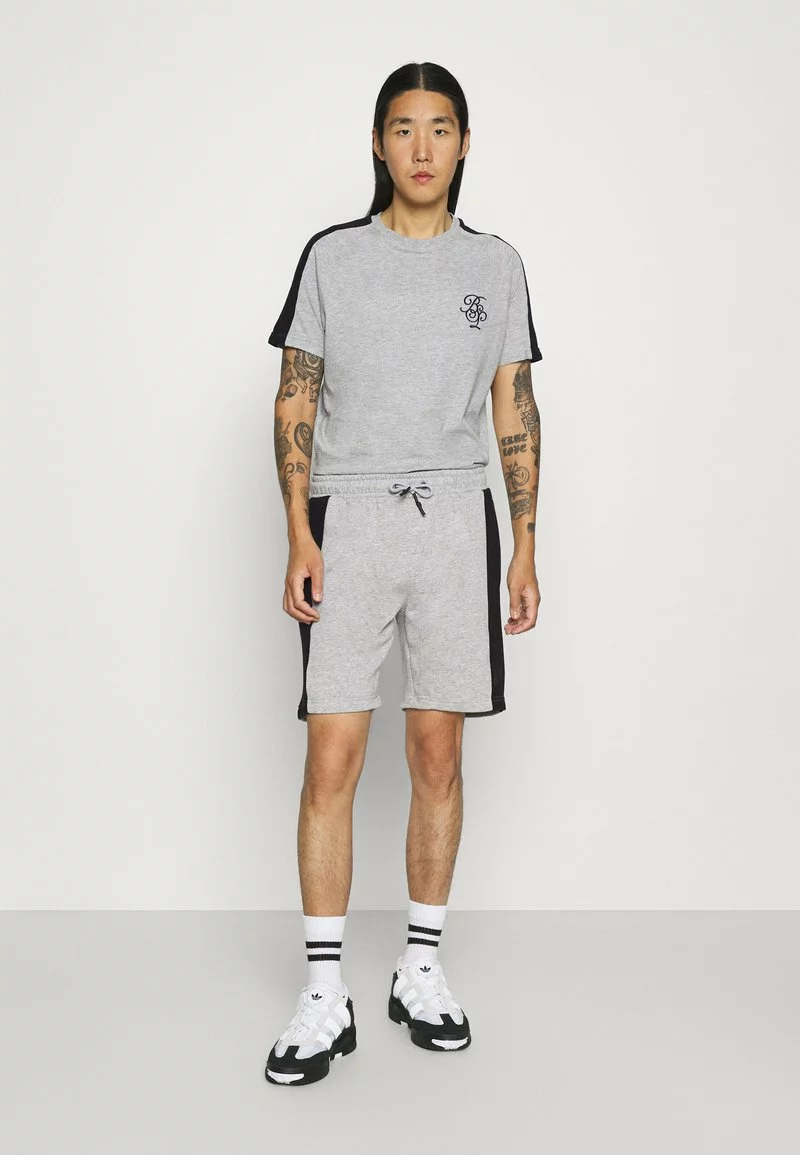 Brave Soul ALEX - Camiseta Estampada - Light Grey Marl/jet Black, Hombre 1 Brave Soul ALEX - Camiseta Estampada - Light Grey Marl/jet Black, Hombre