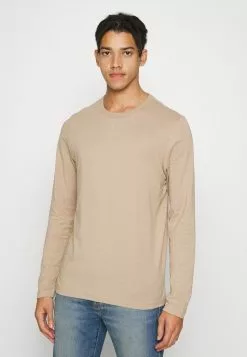 Brave Soul PRAGUEK - Camiseta De Manga Larga - Stone/mid Khaki, Hombre