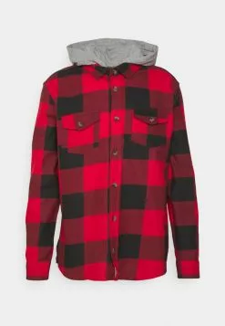 Brave Soul INGAROC - Camisa - Red/jet Black, Hombre