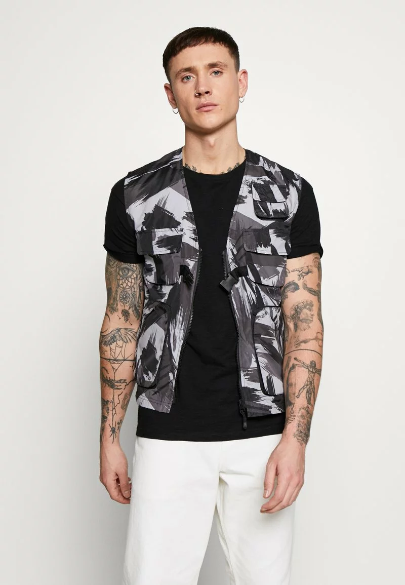 Brave Soul BODEN - Chaleco - Black/grey, Hombre 1 Brave Soul BODEN - Chaleco - Black/grey, Hombre