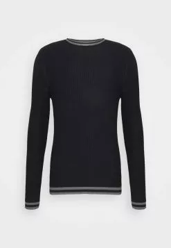 Brave Soul WALTENC - Jersey De Punto - Jet Black/dark Grey Marl, Hombre -Brave Soul Ventas 72374d86572f40d49ea59217d95a9676