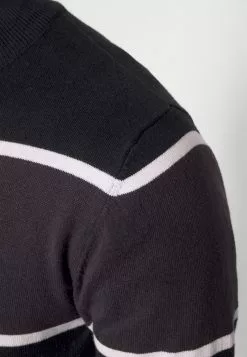 Brave Soul KREIGER - Jersey De Punto - Jet Black/vintage White/slate Grey, Hombre -Brave Soul Ventas 7533157da28e4050aa3bf89b03d76a7d