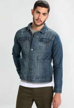 Brave Soul ROCKY - Chaqueta Vaquera - Blue Denim, Hombre