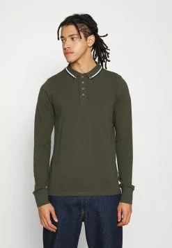 Brave Soul KENNEDY - Camiseta De Manga Larga - Dark Khaki/ecru/dark Navy, Hombre