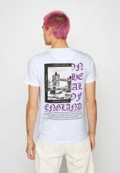 Brave Soul Camiseta Estampada - Optic White/multicolour, Hombre