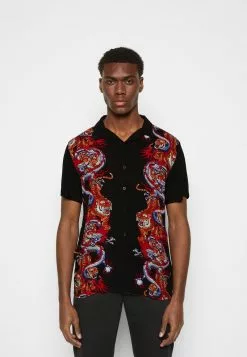 Brave Soul OKYO - Camisa - Jet Black/multi- Colour Print, Hombre -Brave Soul Ventas 7c1d1b235c6c453f95bdc7184dca208c