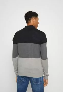 Brave Soul BRICEON - Jersey De Punto - Jet Black/slate Grey/silver Grey Marl, Hombre -Brave Soul Ventas 7cbf4c7a014f4e2f9d4984d4b392d802