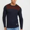 Brave Soul HERMES - Jersey De Punto - Dark Navy/dark Burgundy, Hombre