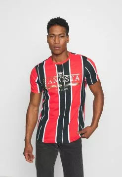 Brave Soul ROCKY - Camiseta Estampada - Black/red/white/gold, Hombre