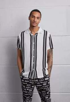 Brave Soul RHONE - Camisa - Optic White/jet Black, Hombre