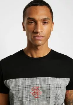 Brave Soul JABARI - Camiseta Estampada - Black/white/red, Hombre -Brave Soul Ventas 84b29b78ef644e8a8aed59162265e50d