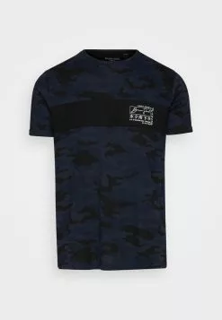 Brave Soul YOSHI - Camiseta Estampada - Blue Camo/jet Black/optic White, Hombre -Brave Soul Ventas 86954d7311f34a62b3c515a103a96e1b