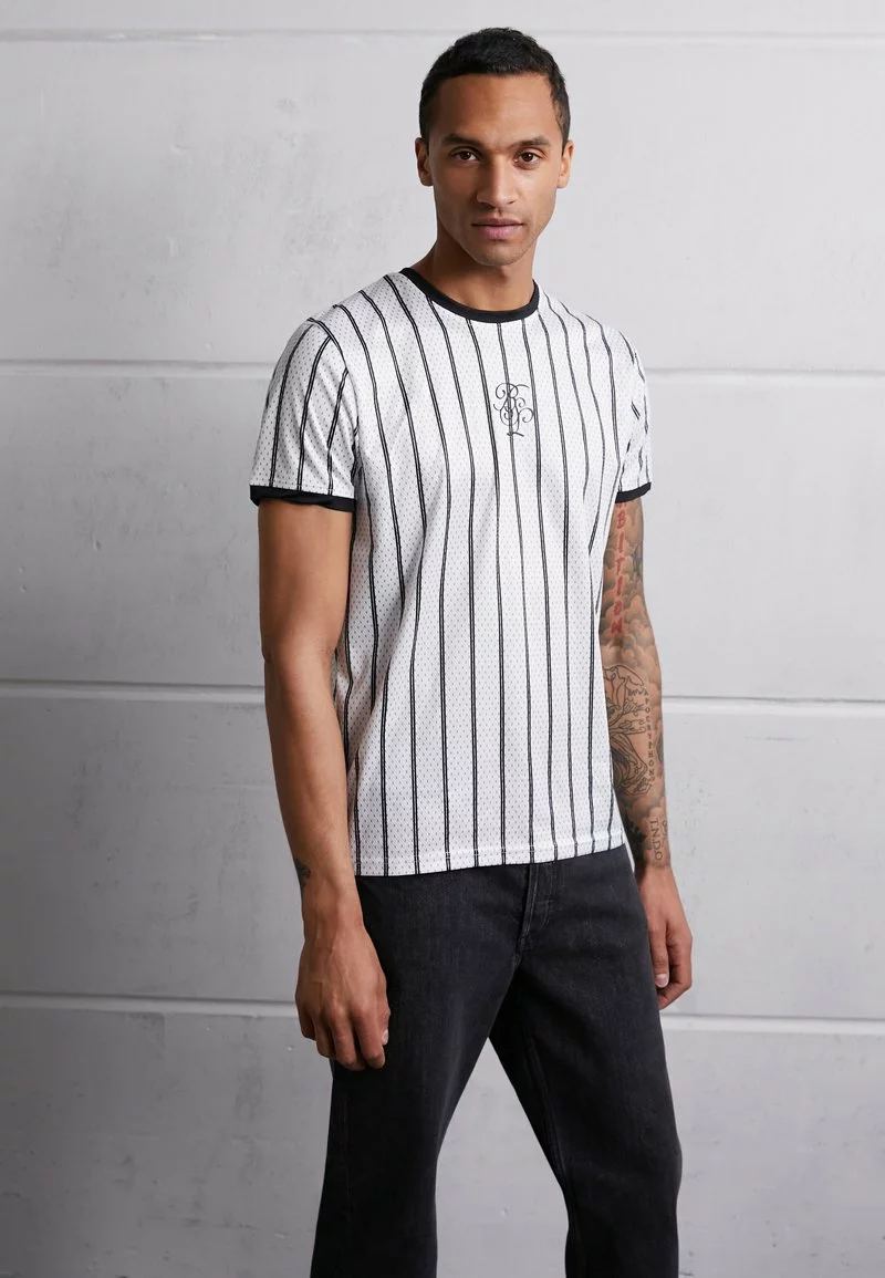 Brave Soul ALFONZ - Camiseta Estampada - Optic White/jet Black, Hombre 1 Brave Soul ALFONZ - Camiseta Estampada - Optic White/jet Black, Hombre