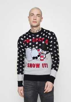 Brave Soul SNOW - Jersey De Punto - Navy/white, Hombre