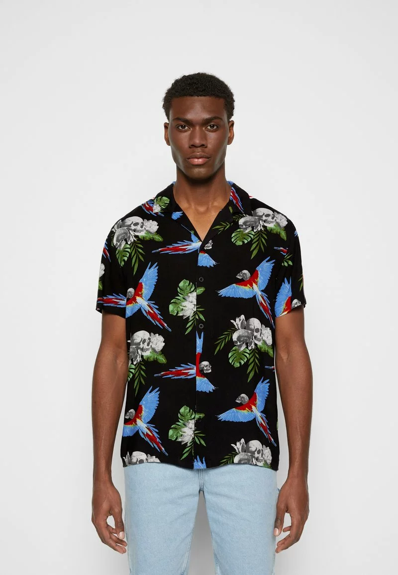 Brave Soul MACAW - Camisa - Jet Black/multi Colour, Hombre 3 Brave Soul MACAW - Camisa - Jet Black/multi Colour, Hombre - Imagen 3