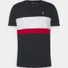 Brave Soul ALLEN - Camiseta Estampada - Dark Navy /optic White / Red, Hombre