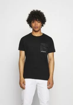 Brave Soul SPITZER - Camiseta Estampada - Jet Black, Hombre