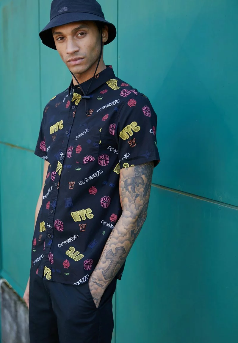 Brave Soul TRIUMPH - Camisa - Black/multi, Hombre 1 Brave Soul TRIUMPH - Camisa - Black/multi, Hombre