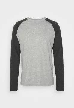 Brave Soul Camiseta De Manga Larga - Light Grey Marl/ Dark Charcoal Marl, Hombre -Brave Soul Ventas 92bd959fd2604c51b853a7c179886887