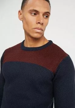 Brave Soul HERMES - Jersey De Punto - Dark Navy/dark Burgundy, Hombre -Brave Soul Ventas 94310aafe0de4e229f6b6d21cbe4ac09