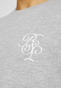 Brave Soul KAVALA - Camiseta Estampada - Light Grey Marl/jet Black, Hombre -Brave Soul Ventas 962b2d28766d422e88e0b320758462a8