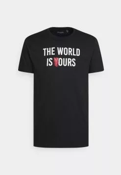 Brave Soul Camiseta Estampada - Jet Black, Hombre