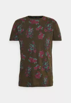 Brave Soul FALKO - Camiseta Estampada - Olive Garment/multicolor, Hombre -Brave Soul Ventas 9b32760489a545f48711dc68e90b2c70