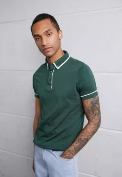 Brave Soul VIRGILC - Polo - Bottle Green/optic White, Hombre