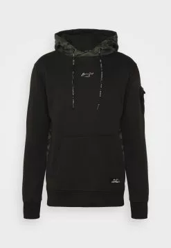 Brave Soul Sudadera - Jet Black/blue Green Camo, Hombre