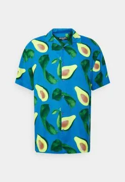 Brave Soul AVOCADO - Camisa - Pale Blue/multi Colour, Hombre
