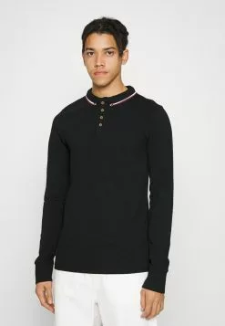 Brave Soul KENNEDY - Camiseta De Manga Larga - Jet Black/ecru/burgundy, Hombre