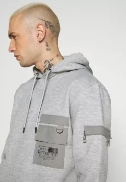 Brave Soul CHELSEA - Jersey Con Capucha - Light Grey Marl/grey/jet Black, Hombre -Brave Soul Ventas a2d25ff2789c4312a7436d0831d7fdae