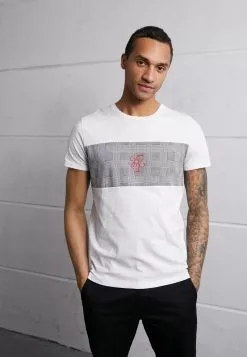 Brave Soul JABARI - Camiseta Estampada - Optic White/jet Black/red, Hombre