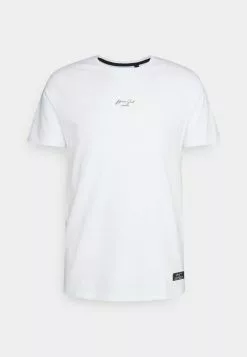 Brave Soul TYPE - Camiseta Estampada - Optic White/jet Black, Hombre
